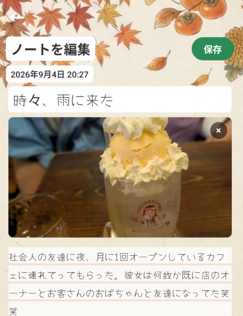 写真や文章で思い出を記録する